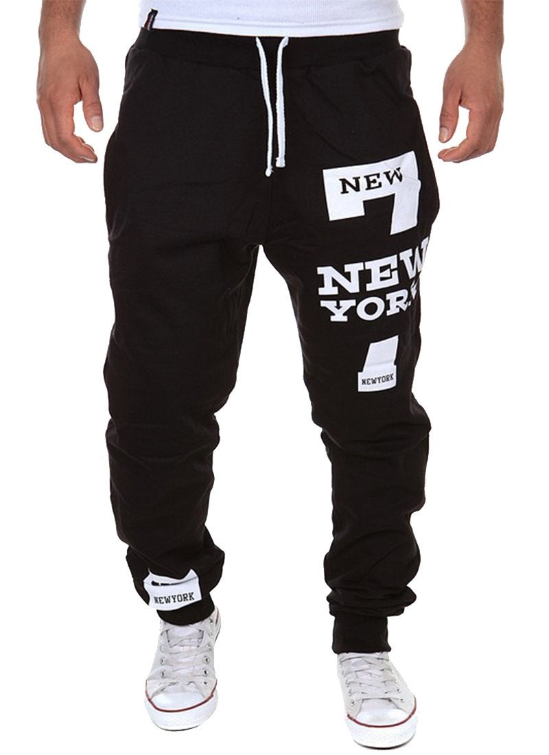 COTTORY Men's Harem Casual Baggy Hiphop Dance Jogger Sweatpants Trousers Black X-Large